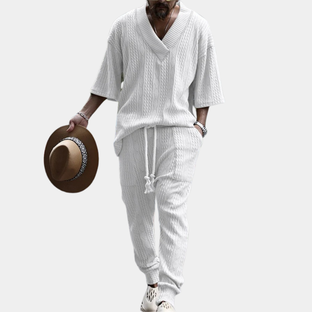 Elegante set da uomo in maglia Duran - il completo a due pezzi più alla moda per ogni occasione