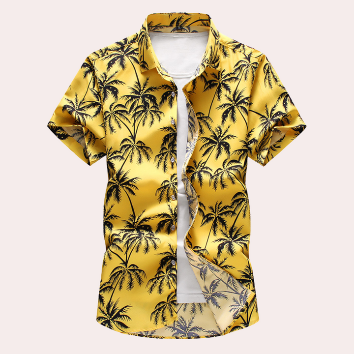 Camicia hawaiana elegante da uomo con motivo floreale tropicale
