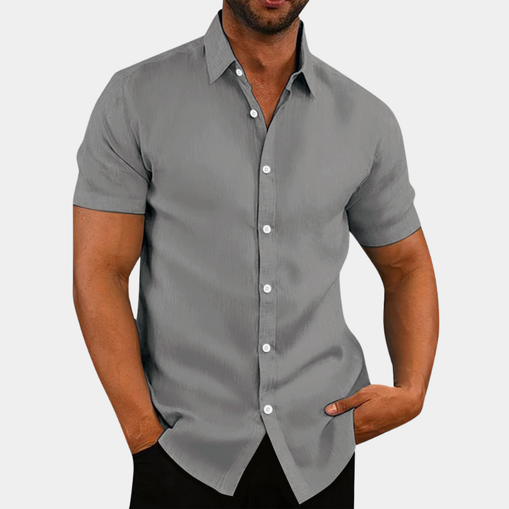 Camisa maschile moderna con collo picado per un estilo sofisticato ed elegante
