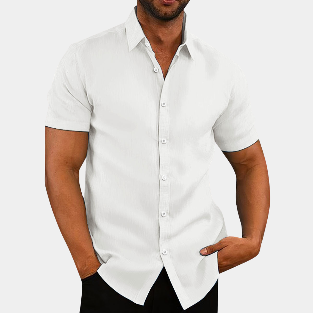 Camisa maschile moderna con collo picado per un estilo sofisticato ed elegante