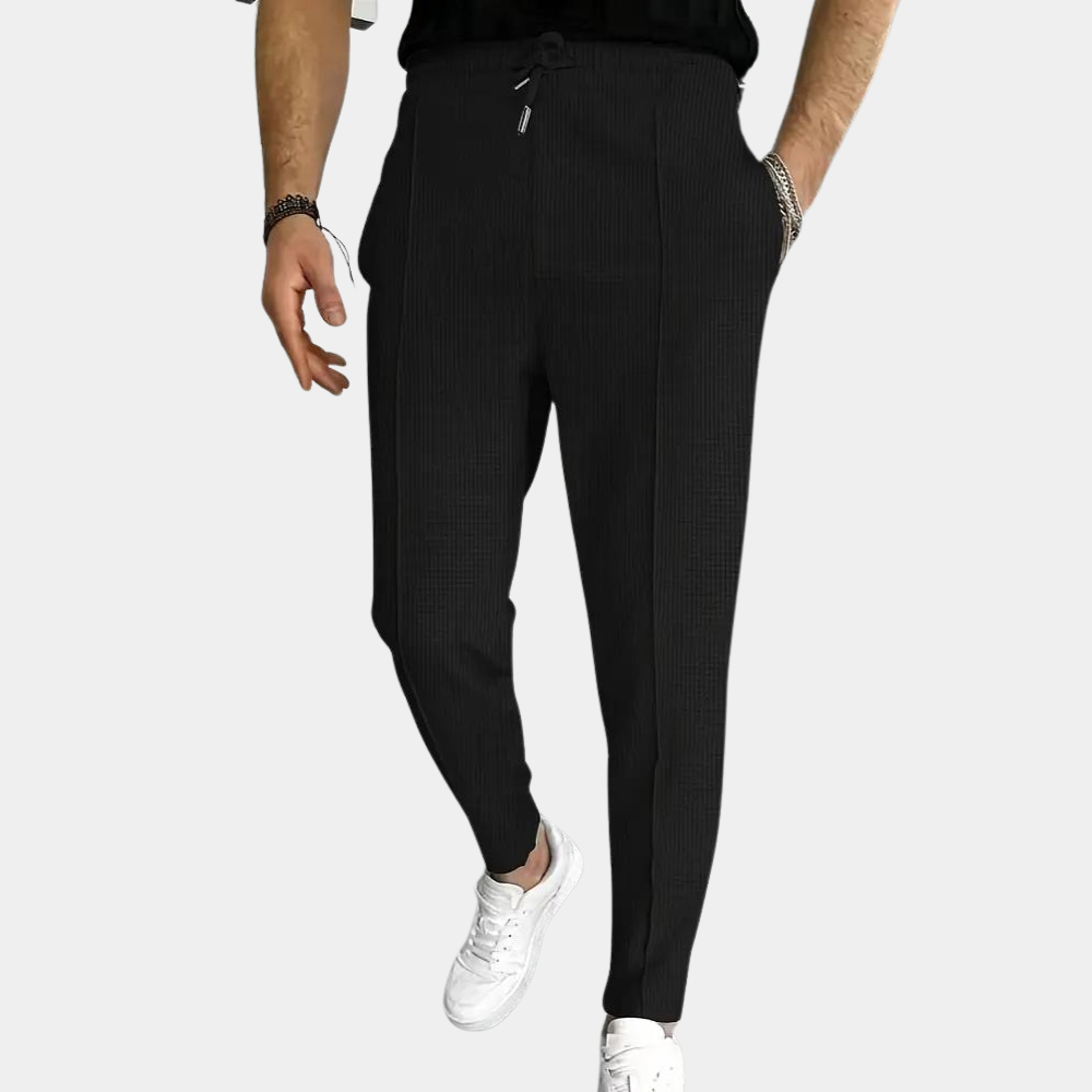 Pantaloni da uomo alla moda con cintura regolabile e comoda coulisse