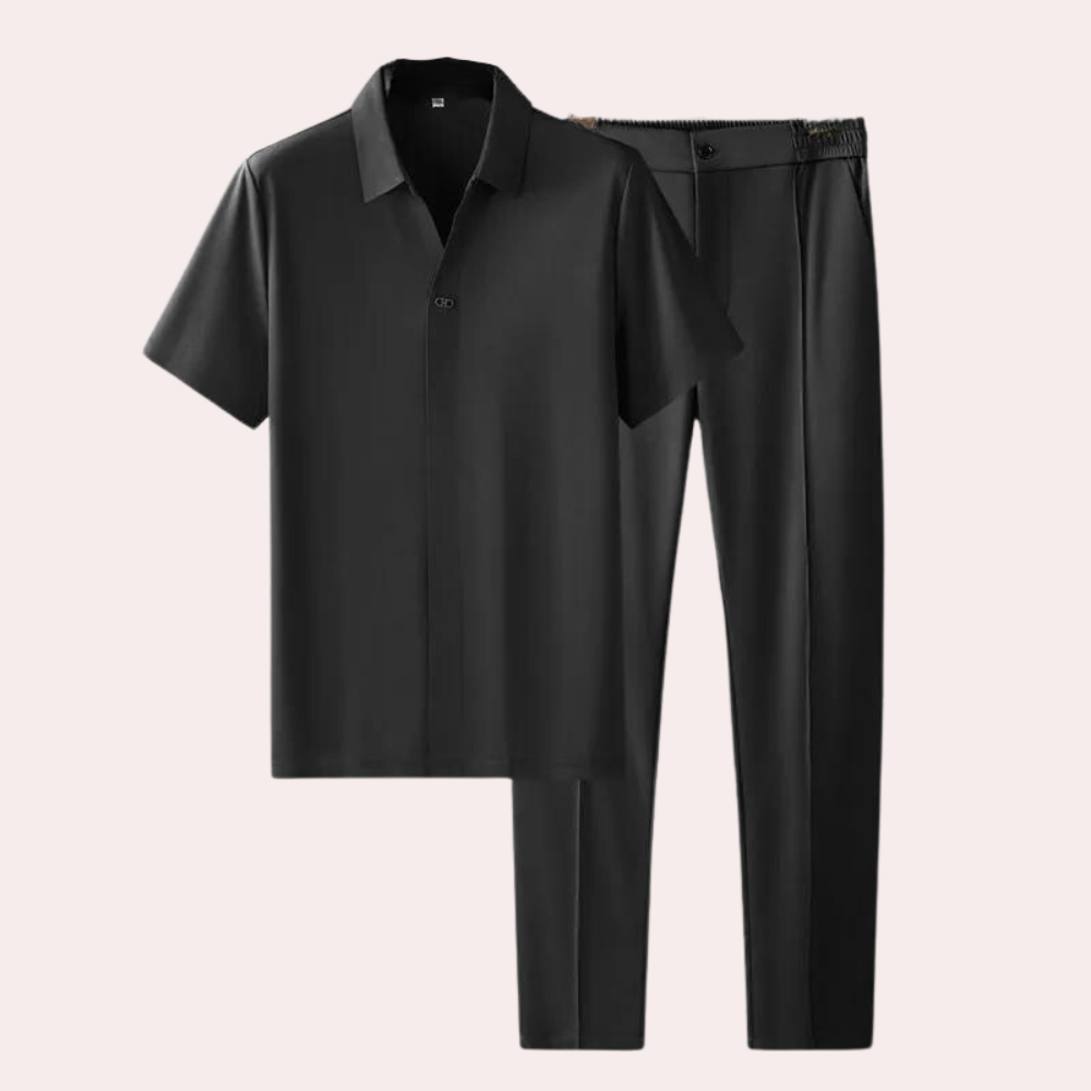 Elegante set casual da uomo con due pezzi alla moda