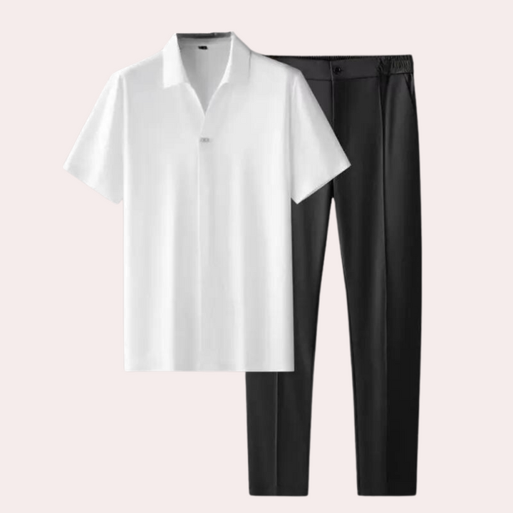 Elegante set casual da uomo con due pezzi alla moda