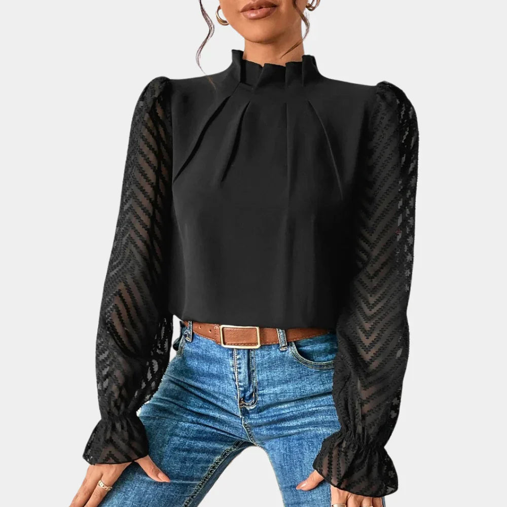 NOVA - Blusa elegante e raffinata in delicato chiffon da donna