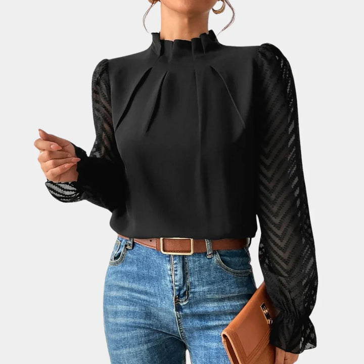 NOVA - Blusa elegante e raffinata in delicato chiffon da donna