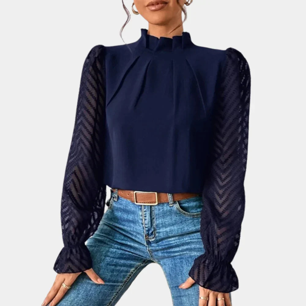 NOVA - Blusa elegante e raffinata in delicato chiffon da donna