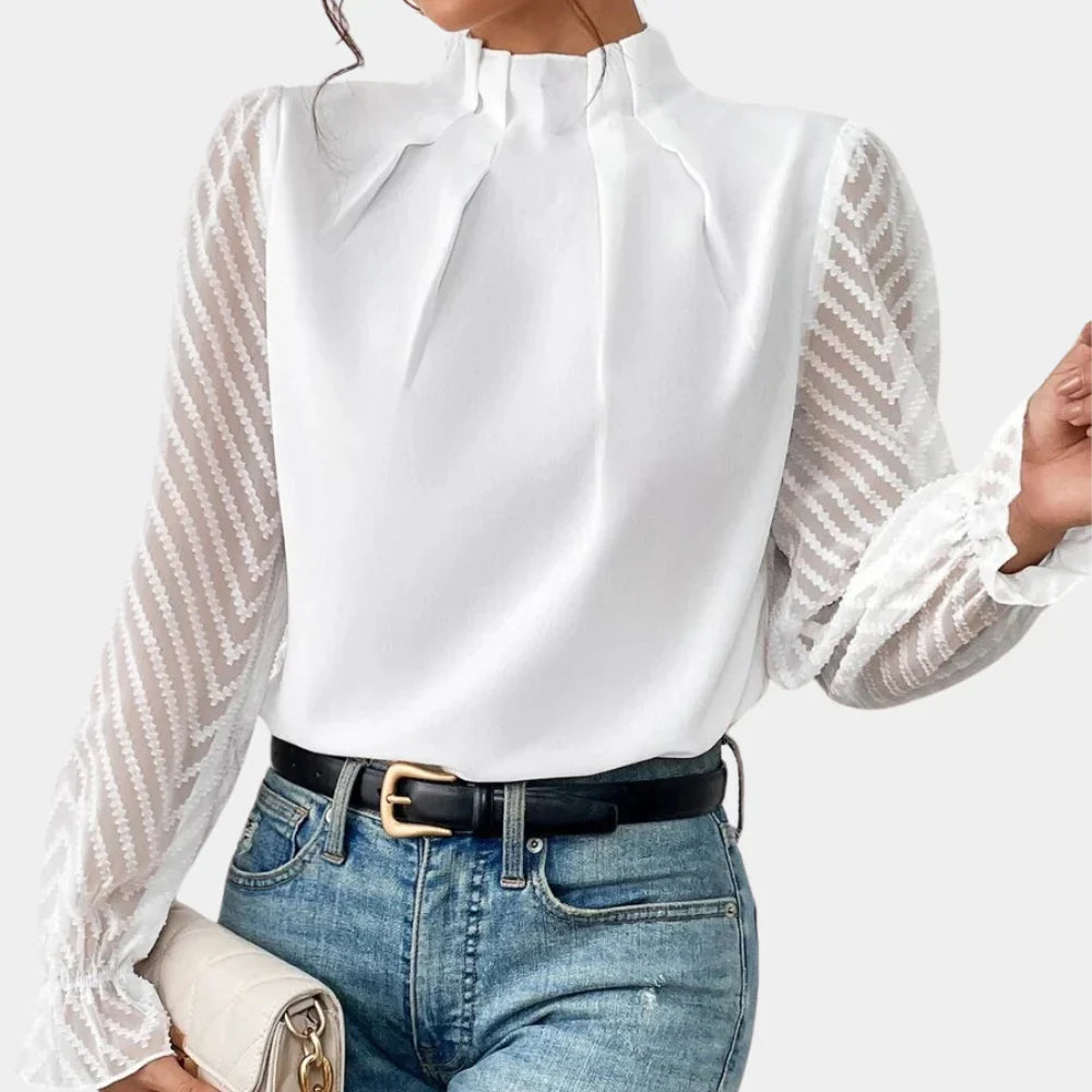 NOVA - Blusa elegante e raffinata in delicato chiffon da donna