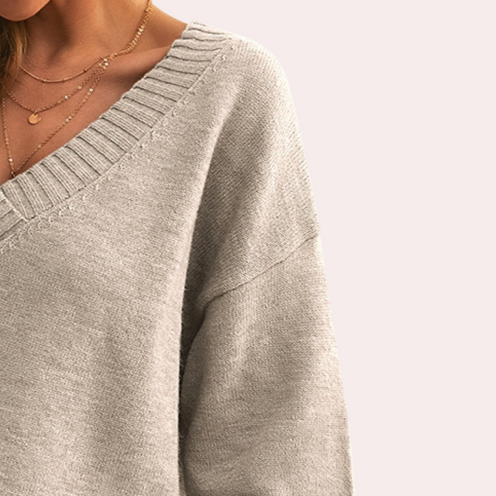 Elegante maglione da donna con scollatura a punta - aggiunge un tocco chic al vostro look