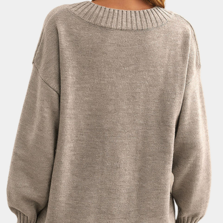 Elegante maglione da donna con scollatura a punta - aggiunge un tocco chic al vostro look