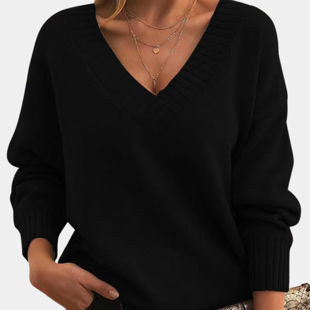 Elegante maglione da donna con scollatura a punta - aggiunge un tocco chic al vostro look