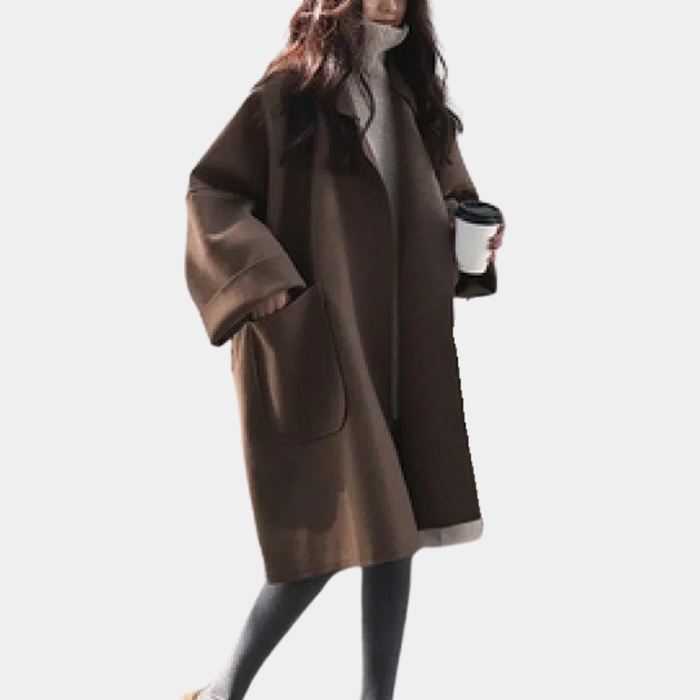 Elegante cappotto lungo oversize da donna per le giornate fredde