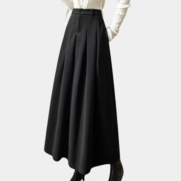 Liv - Elegante gonna A-line con taglio femminile lungo fino alla caviglia, perfetta per ogni occasione