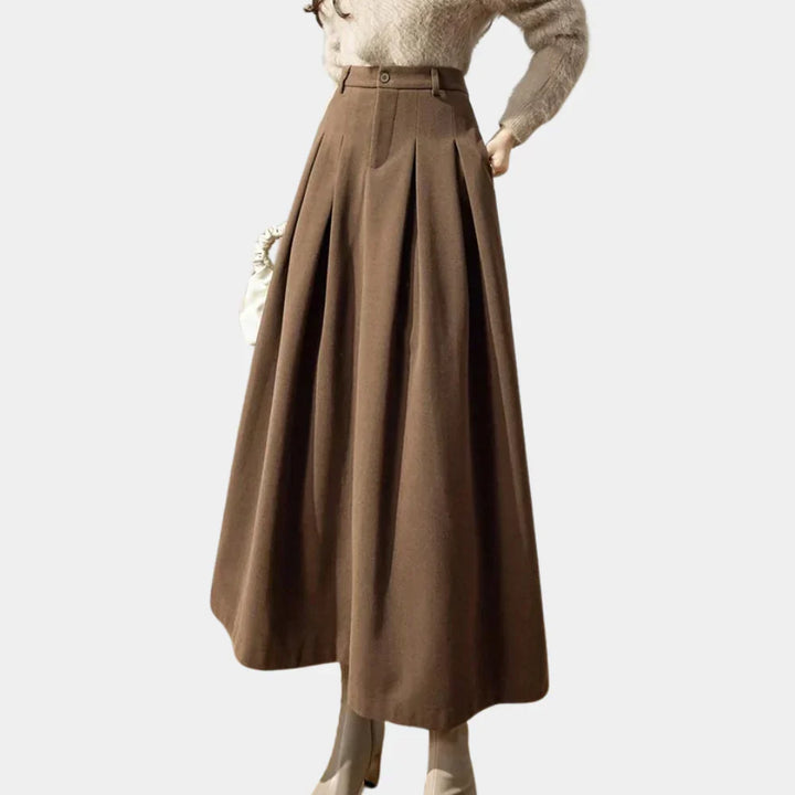 Liv - Elegante gonna A-line con taglio femminile lungo fino alla caviglia, perfetta per ogni occasione