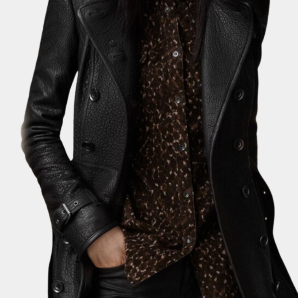 Elegante giacca in pelle da donna - elegante e calda per le giornate invernali