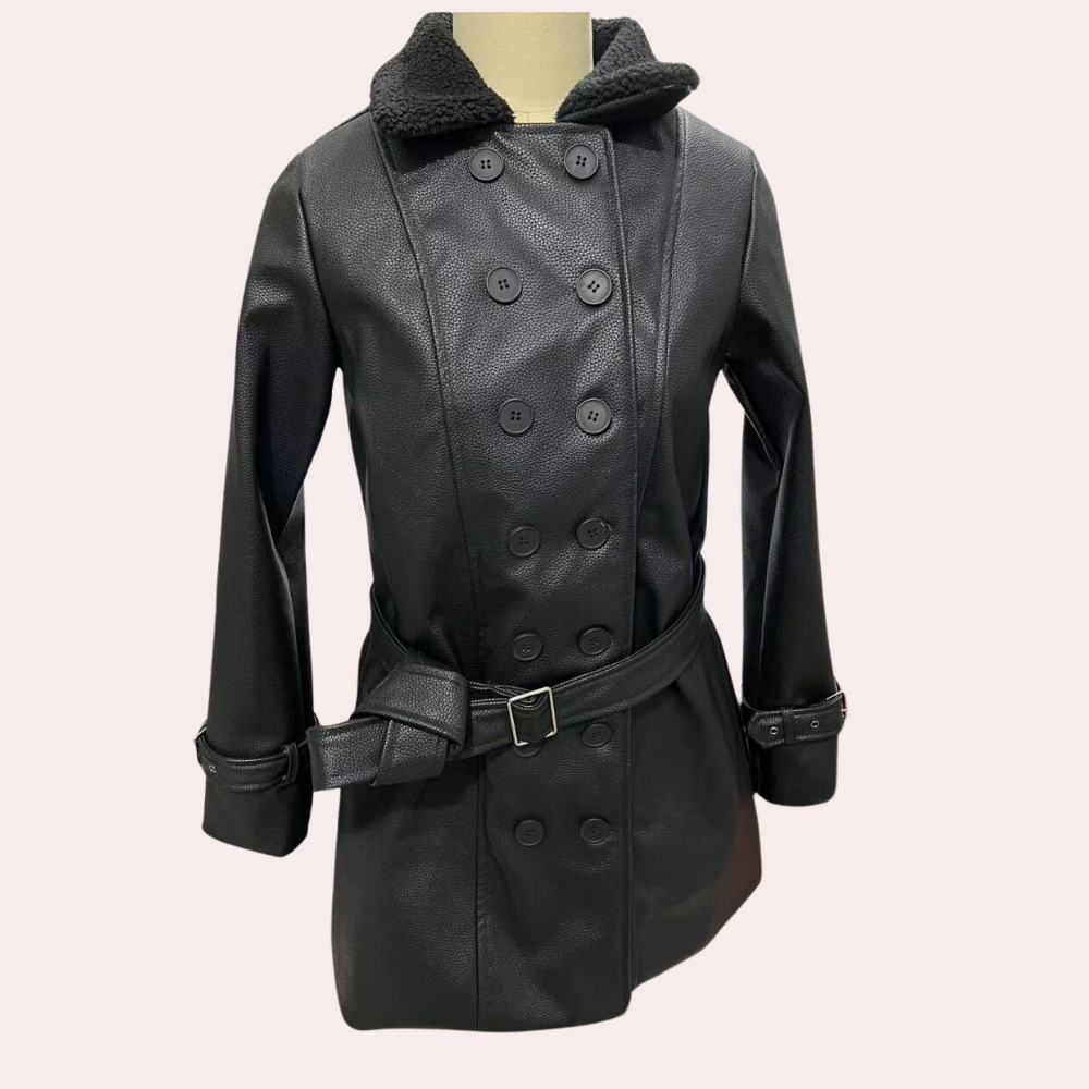 Elegante giacca in pelle da donna - elegante e calda per le giornate invernali
