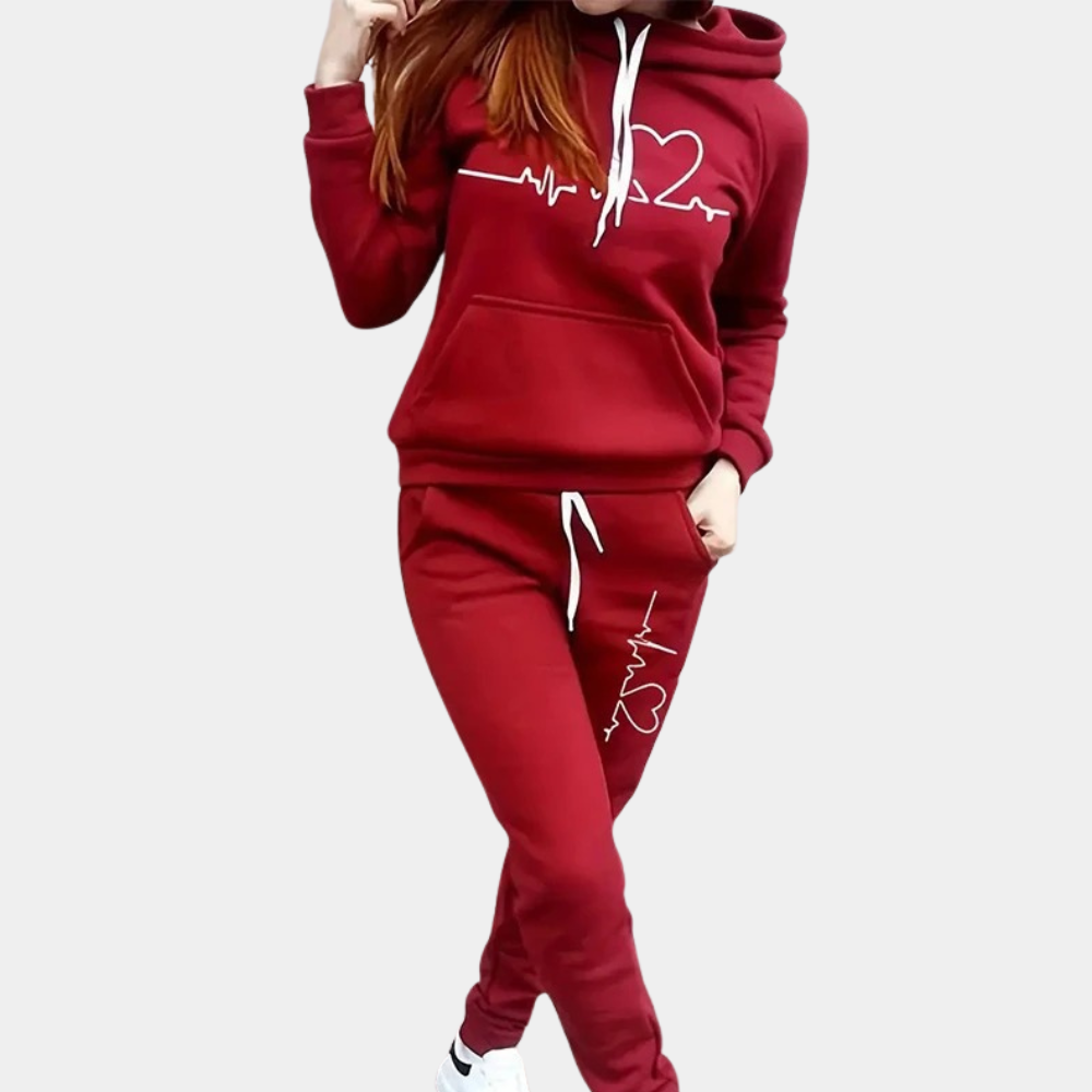 Elegante completo da donna con cappuccio alla moda per donne alla moda