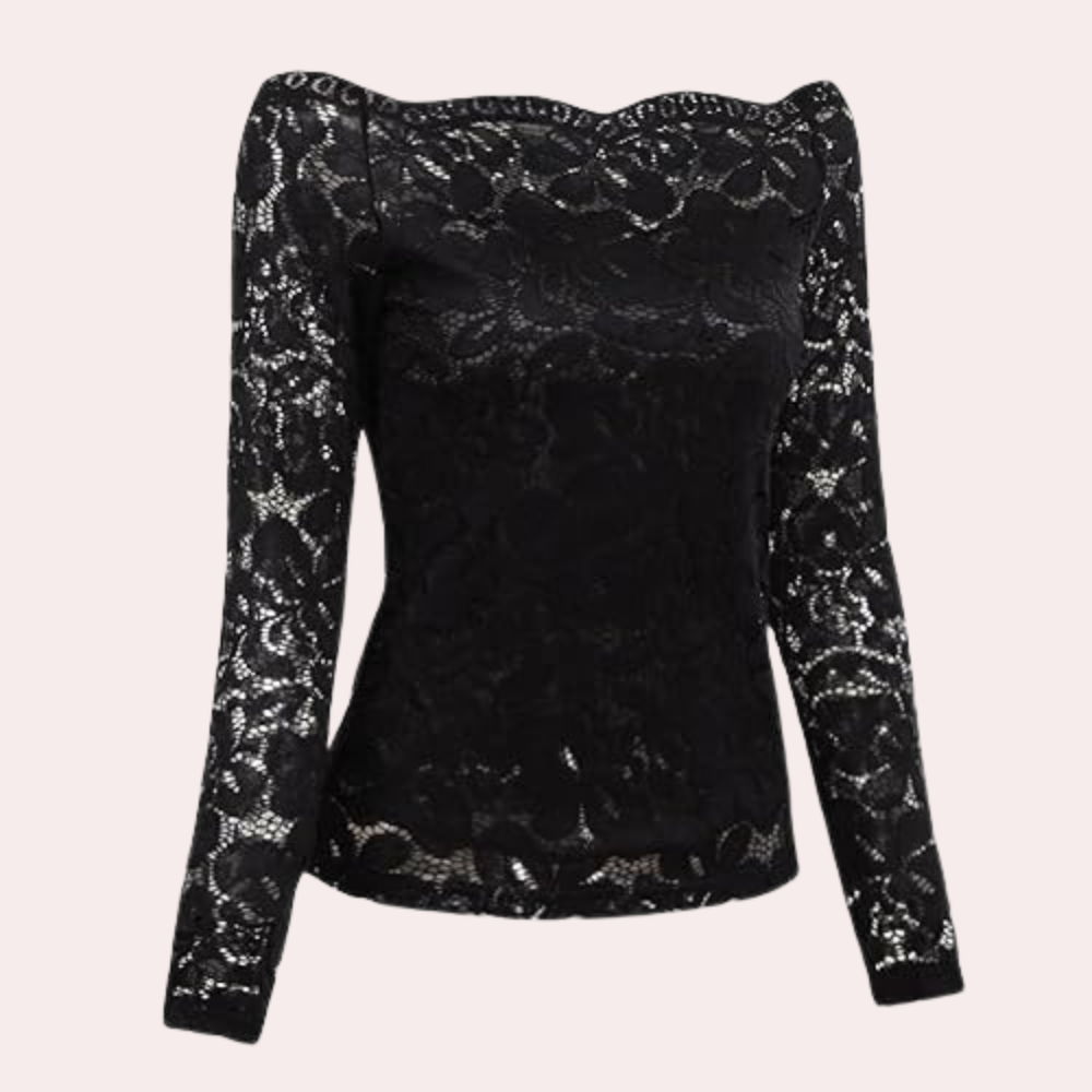 Elegante blusa in pizzo con scollatura sottile - perfetta per le donne sicure di sé