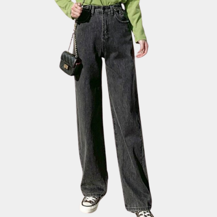 Pantaloni eleganti a vita alta a gamba larga da donna