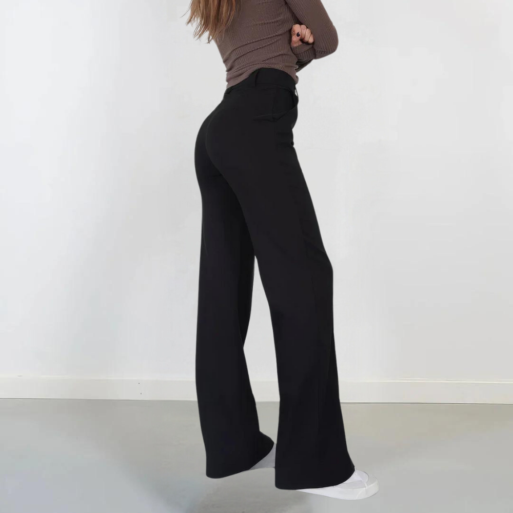 Pantaloni eleganti da donna con gambe larghe alla moda per la donna moderna