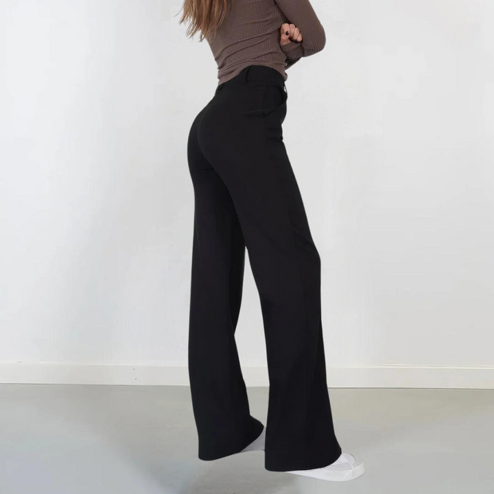 Pantaloni eleganti da donna con gambe larghe alla moda per la donna moderna