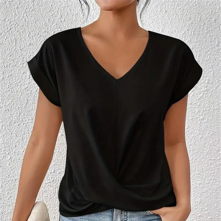 Elegante camicia da donna con sorprendente scollatura a V