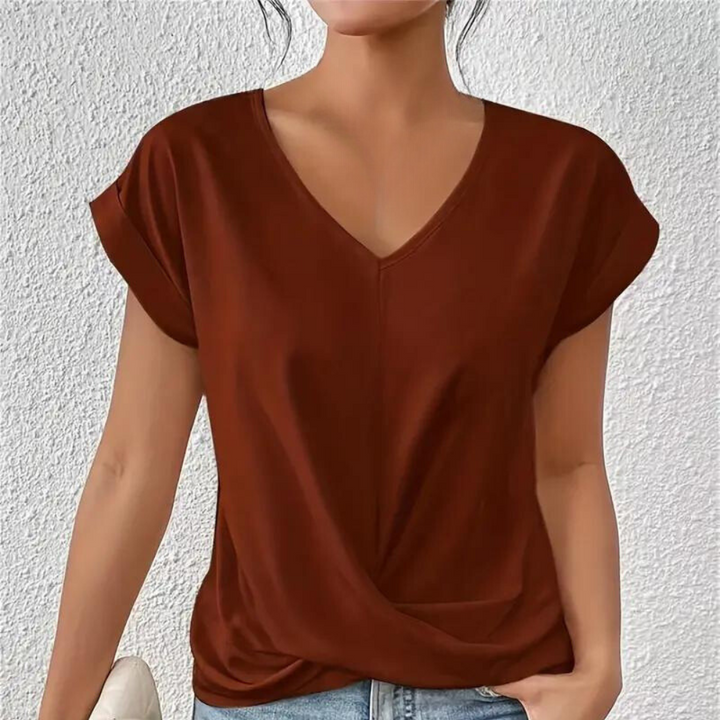 Elegante camicia da donna con sorprendente scollatura a V