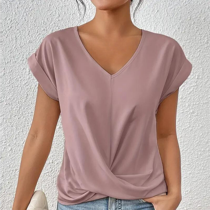 Elegante camicia da donna con sorprendente scollatura a V