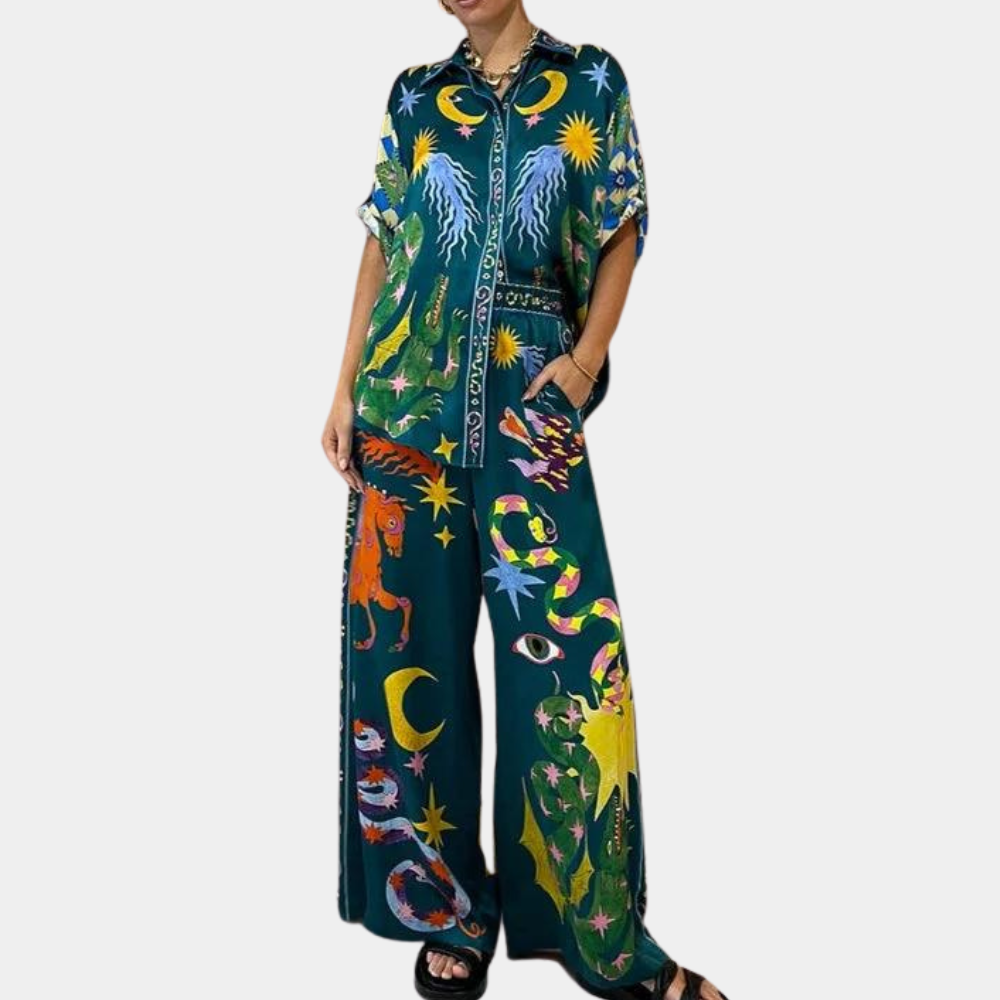Elegante e colorato set da donna a due pezzi di Forina - elegante e accattivante