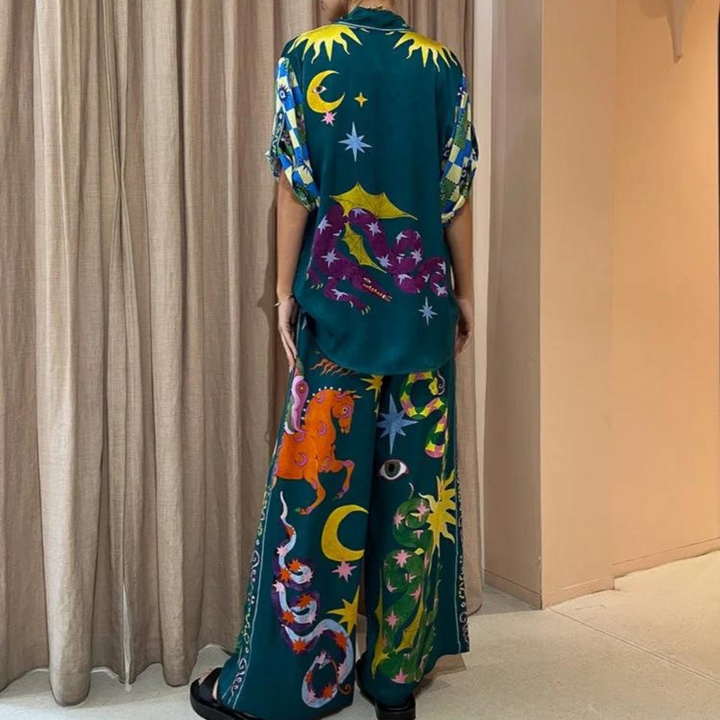 Elegante e colorato set da donna a due pezzi di Forina - elegante e accattivante