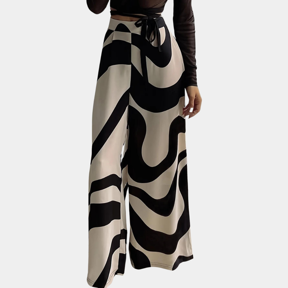 Fisseha - Eleganti pantaloni da donna a vita alta e gamba larga per un look unico