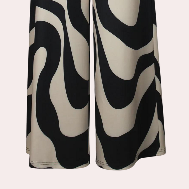 Fisseha - Eleganti pantaloni da donna a vita alta e gamba larga per un look unico