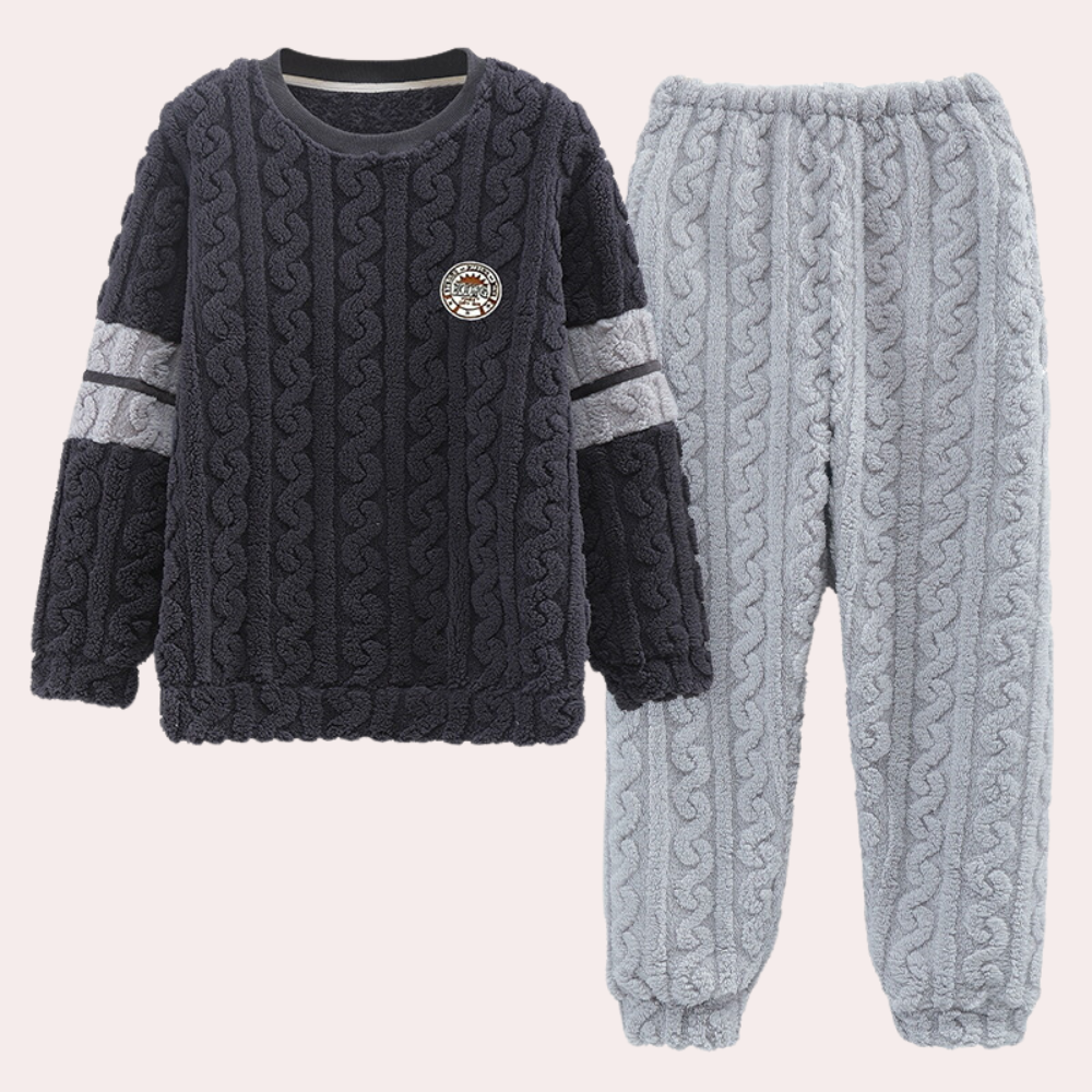 Elegante set da pigiama invernale da uomo per le serate fredde
