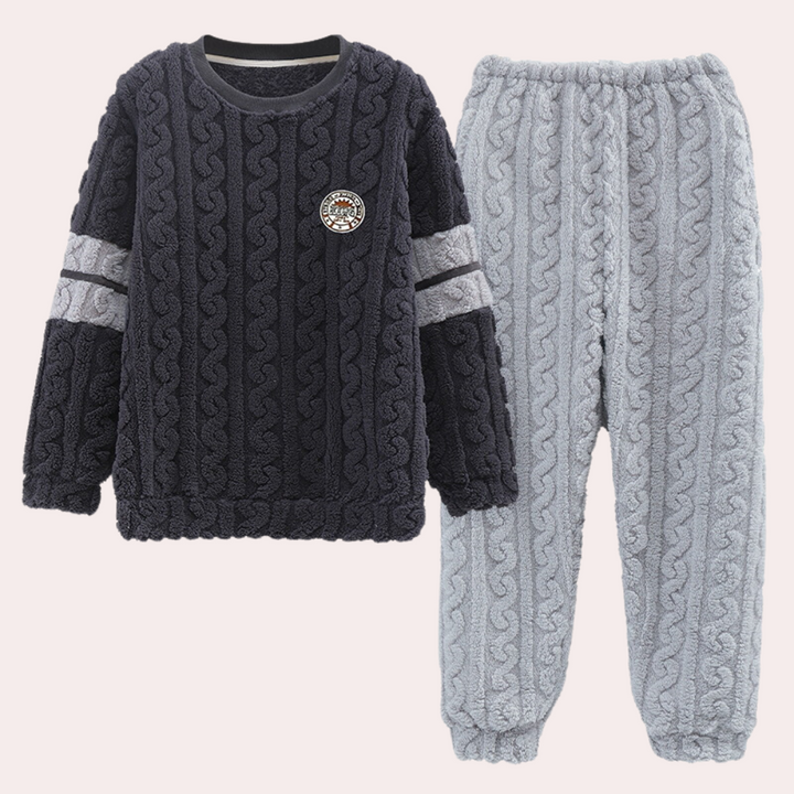 Elegante set da pigiama invernale da uomo per le serate fredde