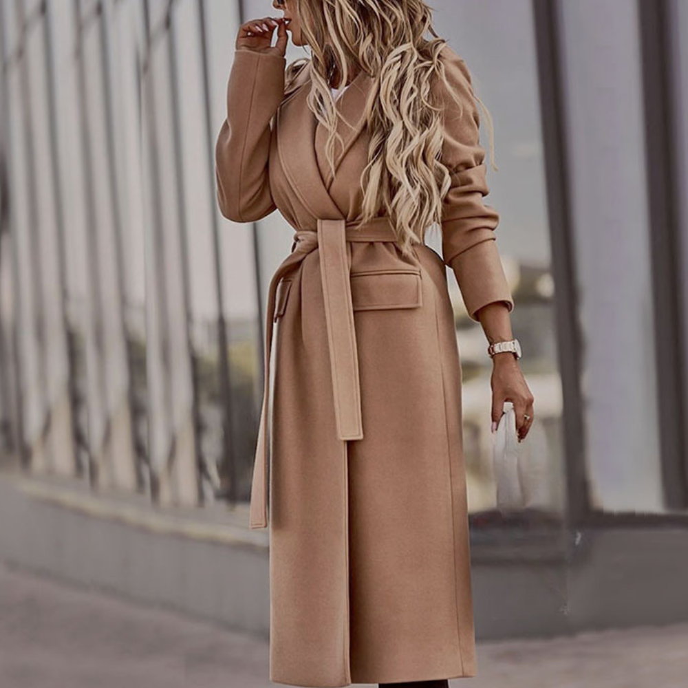 Cappotto Valeraine da donna con cintura elegante