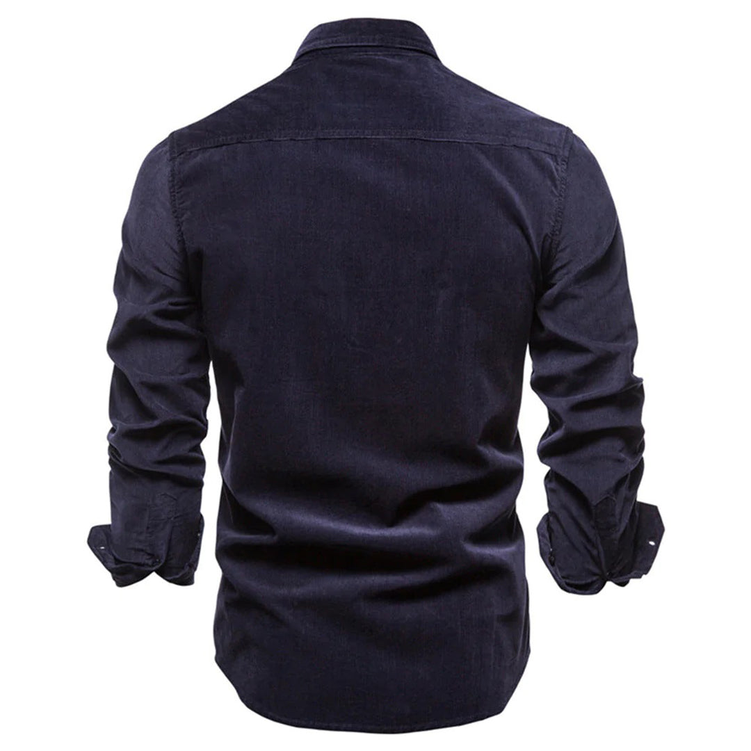 Elegante gilet da uomo in velluto a coste con maniche lunghe, bottoni eleganti, colletto classico e pratica borsa Petto