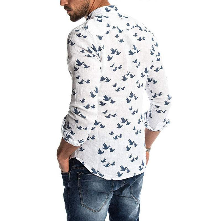 Camiseta da uomo lunga con disegno di pachino, collo a mandorla e tessuto casual e fresco
