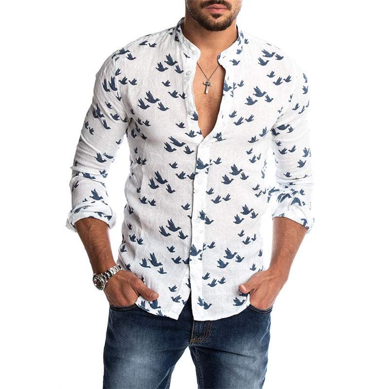 Camiseta da uomo lunga con disegno di pachino, collo a mandorla e tessuto casual e fresco