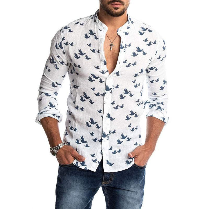 Camiseta da uomo lunga con disegno di pachino, collo a mandorla e tessuto casual e fresco