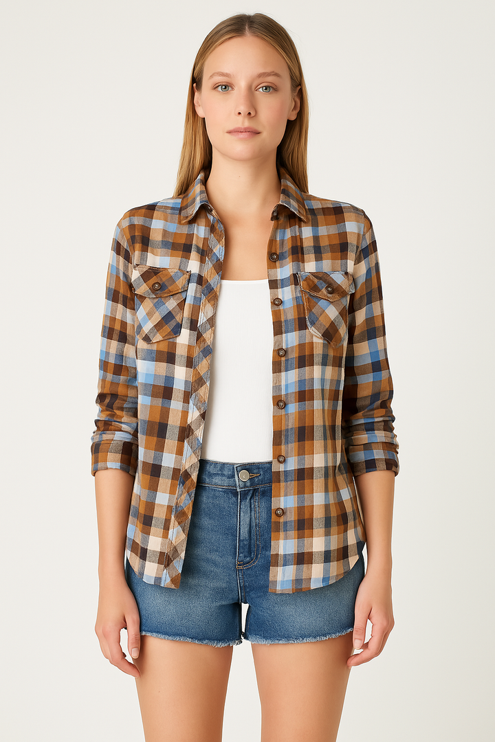 Camicetta da donna Evi Casual con elegante motivo a quadri - un look perfetto e alla moda