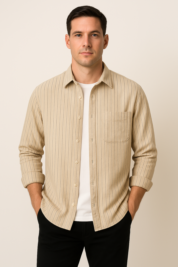 Camisa di manga lunga per uomo con corte relajado e disegno a raggi - Trasportabile e perfetta per uno stile casual e comodo