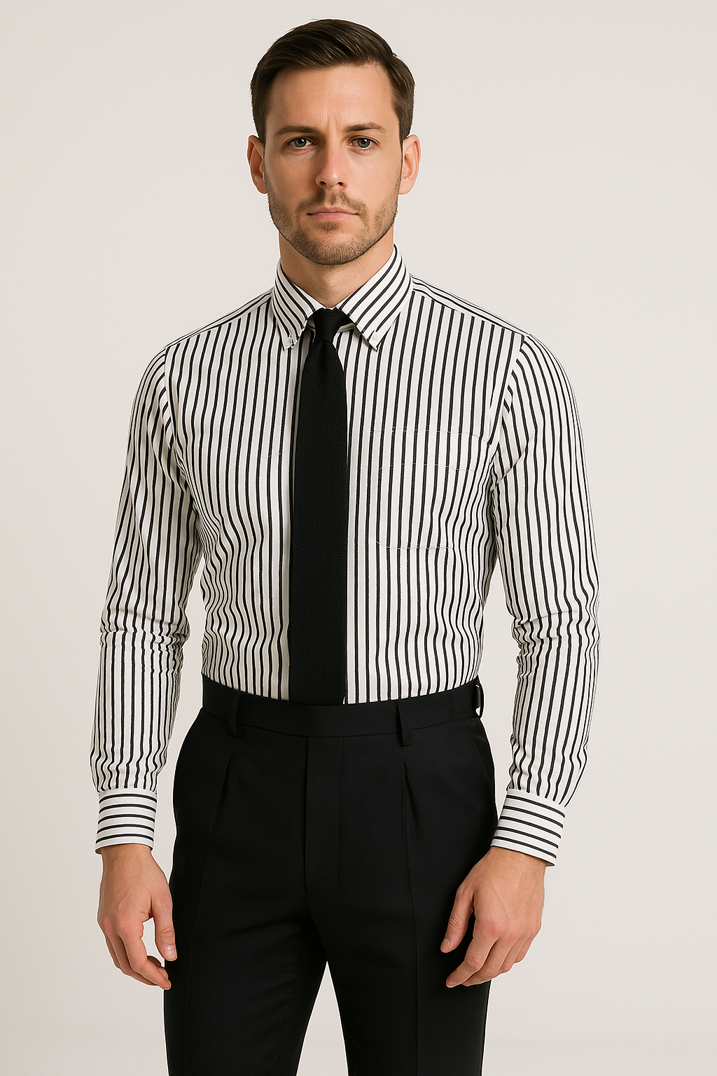 Camisa da uomo lunga con regolazione a misura e design a raggiera - Realizzata in misto algodon con bottoni per un look formale ed elegante