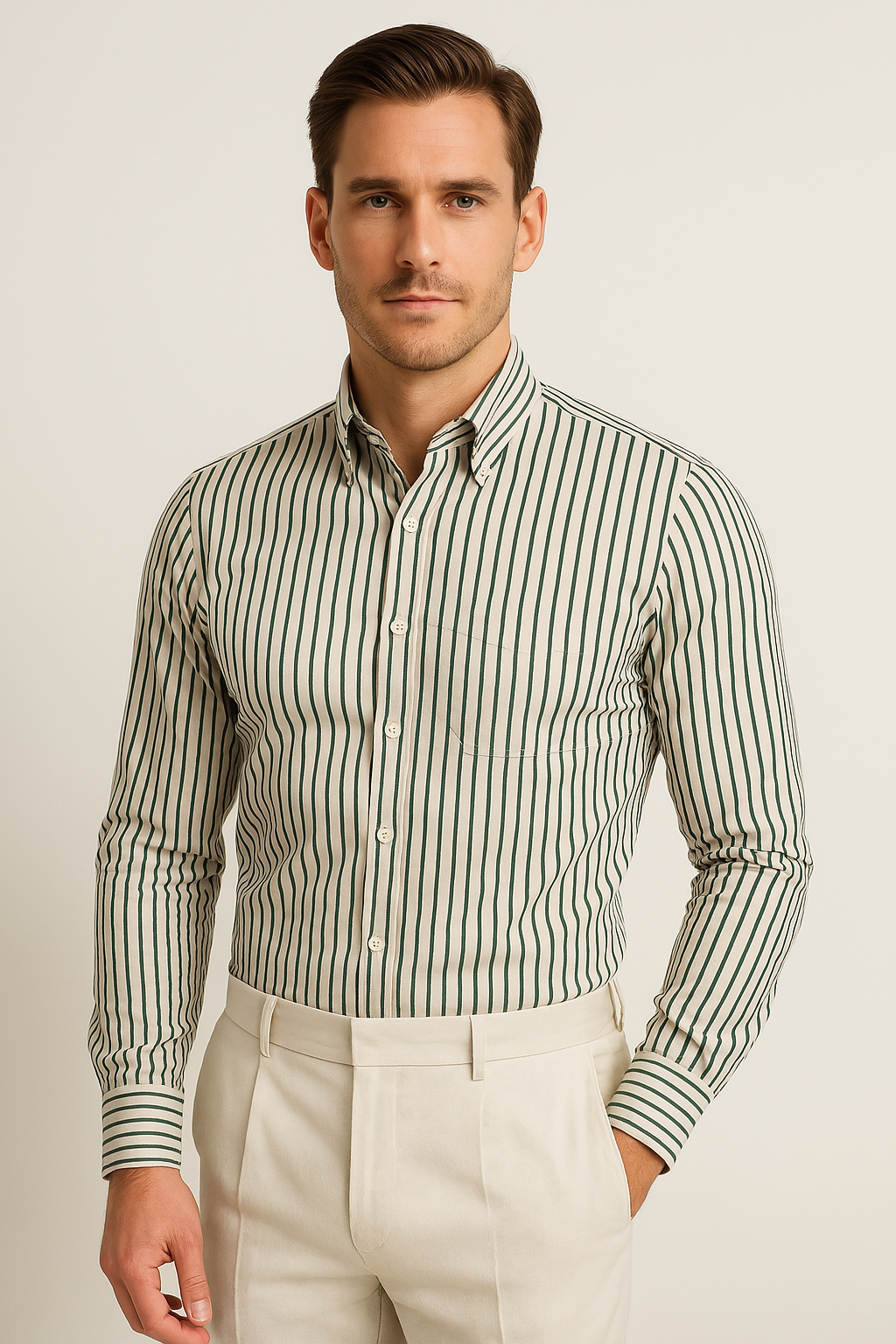Camisa da uomo lunga con regolazione a misura e design a raggiera - Realizzata in misto algodon con bottoni per un look formale ed elegante