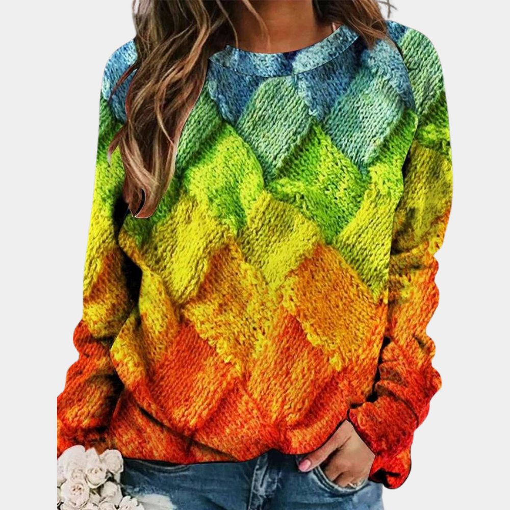 Elegante maglione da donna in maglia - materiale estremamente morbido, caldo ed ecologico per un comfort tutto l'anno