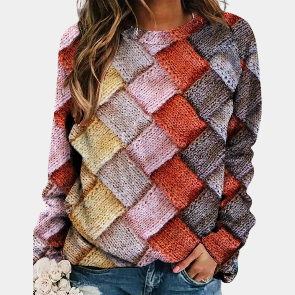 Elegante maglione da donna in maglia - materiale estremamente morbido, caldo ed ecologico per un comfort tutto l'anno