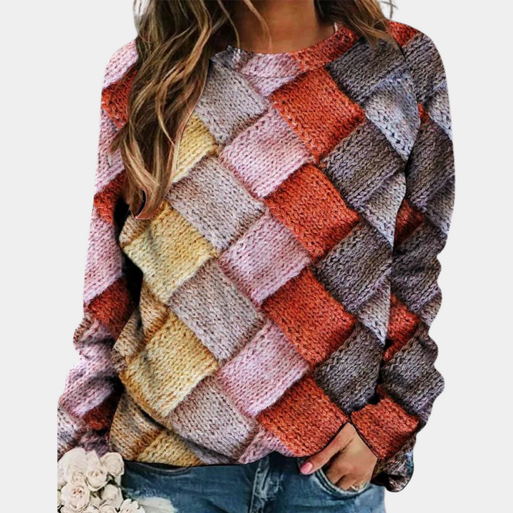 Elegante maglione da donna in maglia - materiale estremamente morbido, caldo ed ecologico per un comfort tutto l'anno