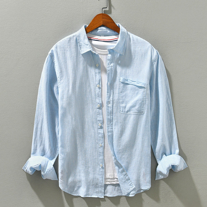 Camisa Casual para Hombre de Manga Larga con Botones y Cuello Clásico - Tela Transpirable y Súper Cómoda