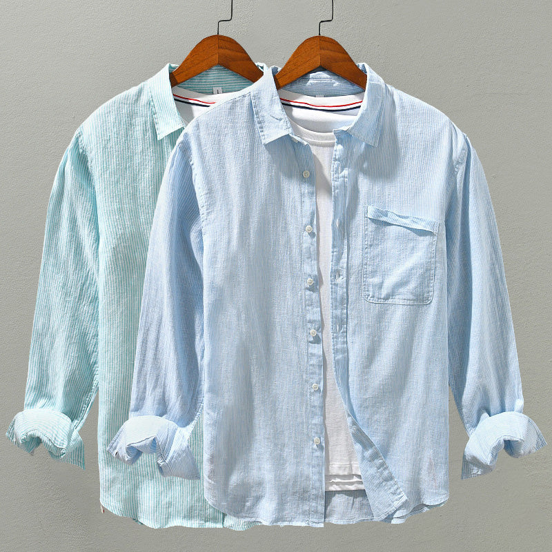 Camisa Casual para Hombre de Manga Larga con Botones y Cuello Clásico - Tela Transpirable y Súper Cómoda
