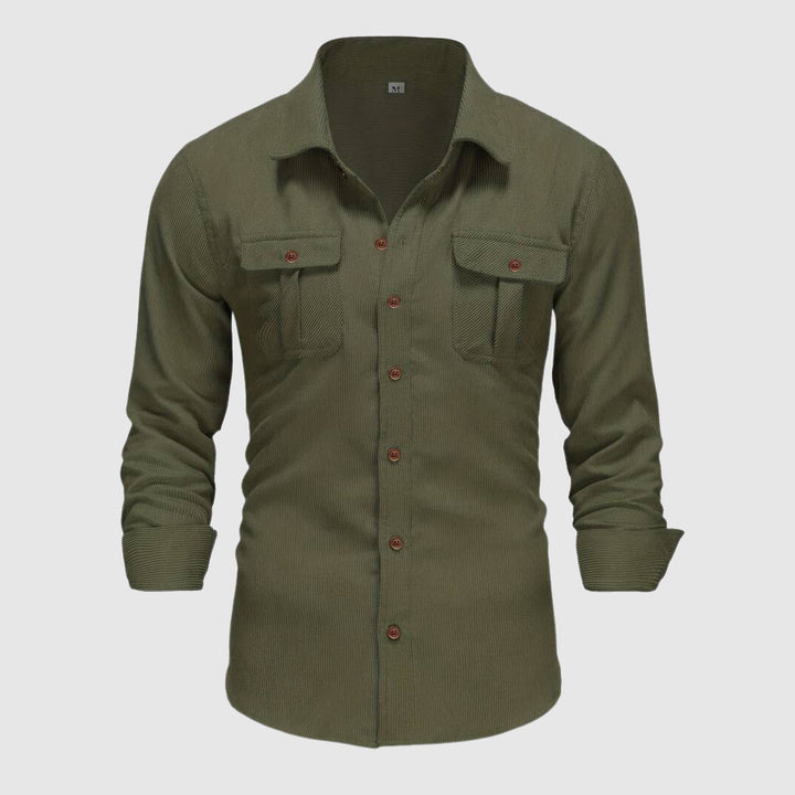 Camiseta da lavoro maschile con pantaloni e orlo elegante per un look professionale e sofisticato