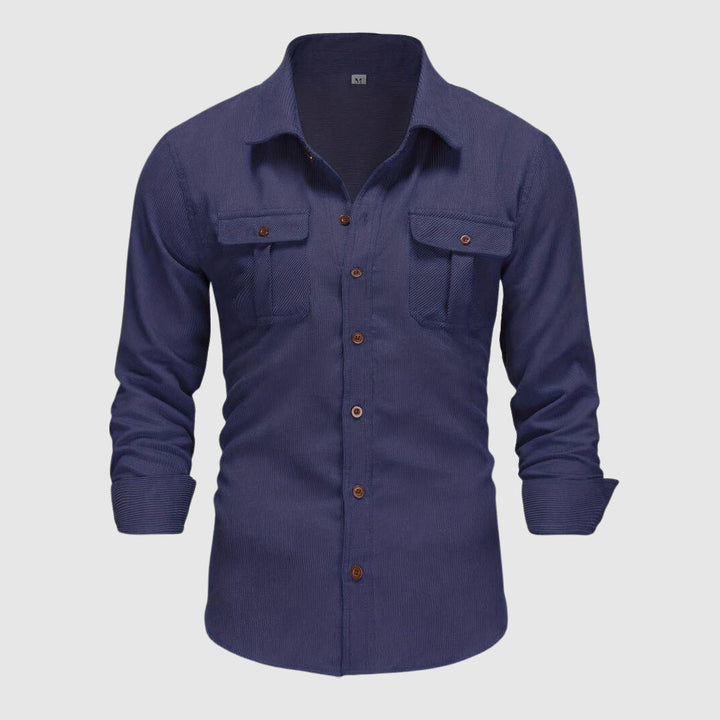 Camiseta da lavoro maschile con pantaloni e orlo elegante per un look professionale e sofisticato