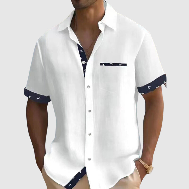 Elegante gilet da uomo con stampa a righe di tendenza, perfetto per le avventure in vacanza